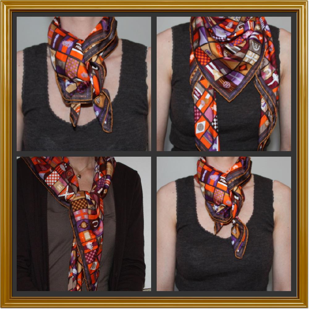 hermes 90x90 scarf how to wear